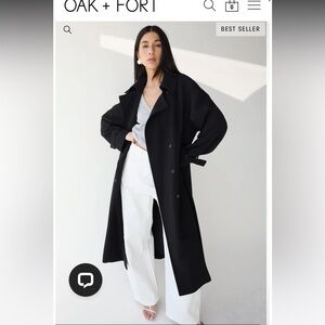 Oak + Fort Oversized Trench Coat - Size small